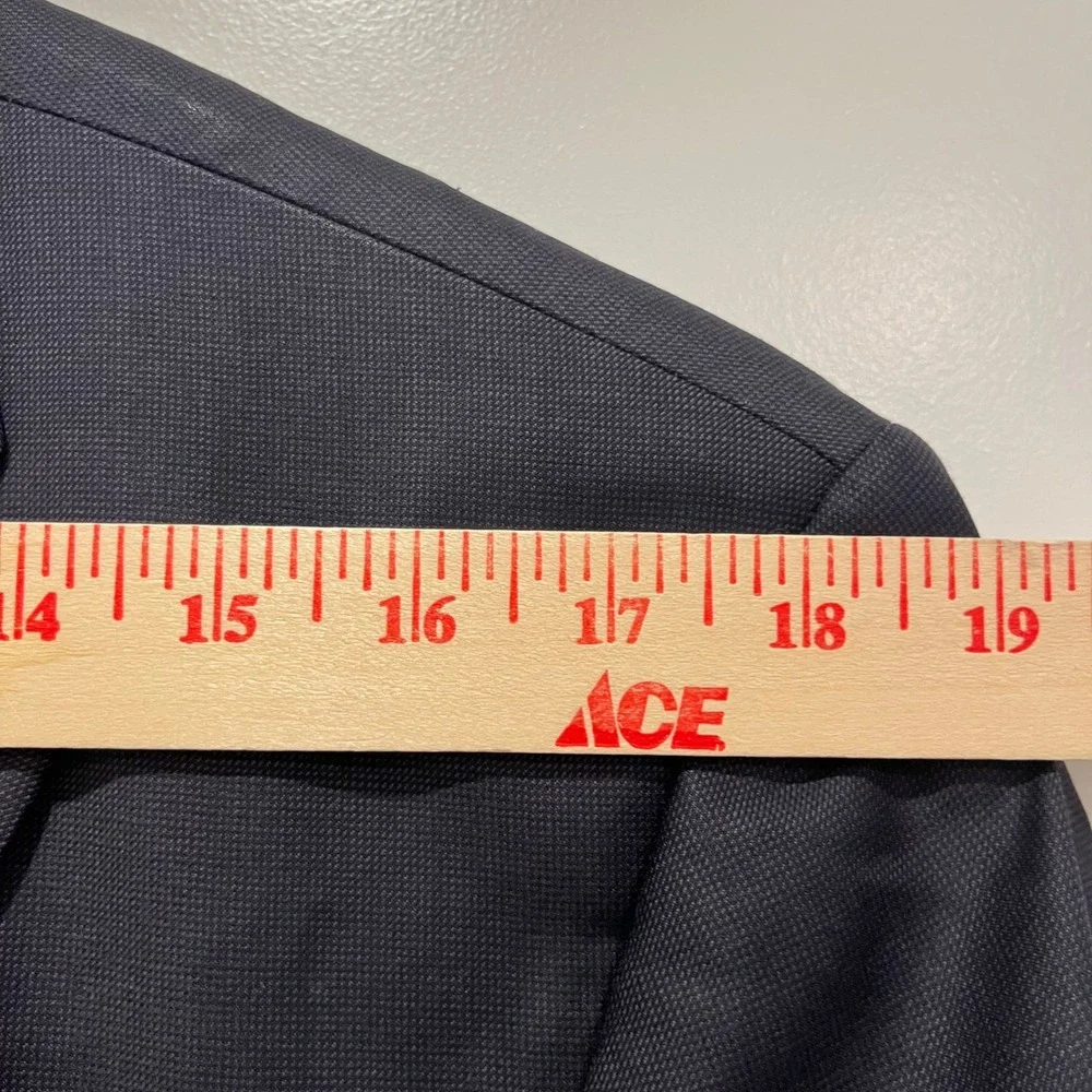 Saks Fifth Avenue RED Ermenegildo Zegna Trim Fit Wool Blazer Navy Blue Mens 42R